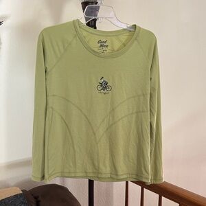 Green Long Sleeve Shirt with Bicycle Graphic (life is good)